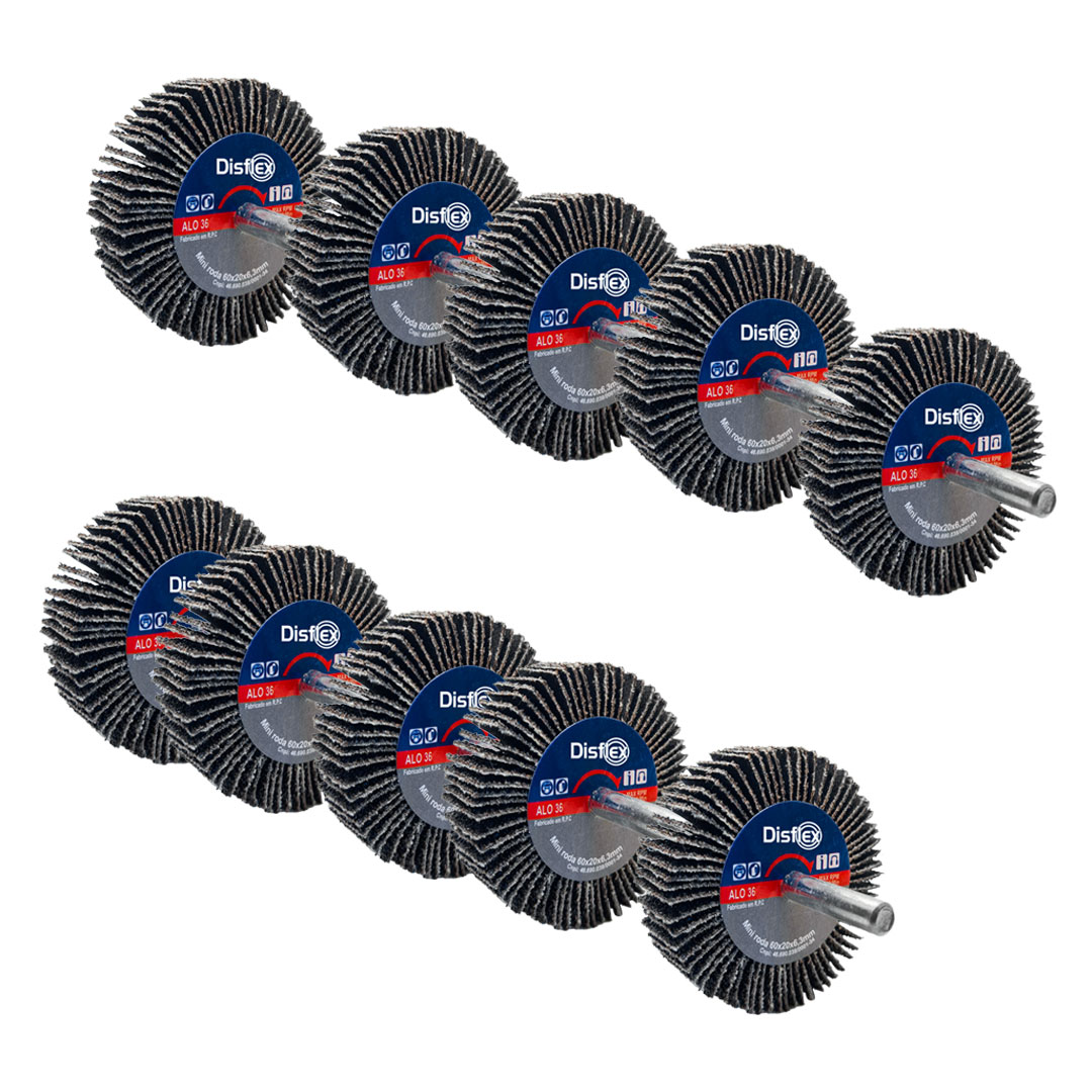 Kit 10 Unidades Roda de Lixa Minikontour ...