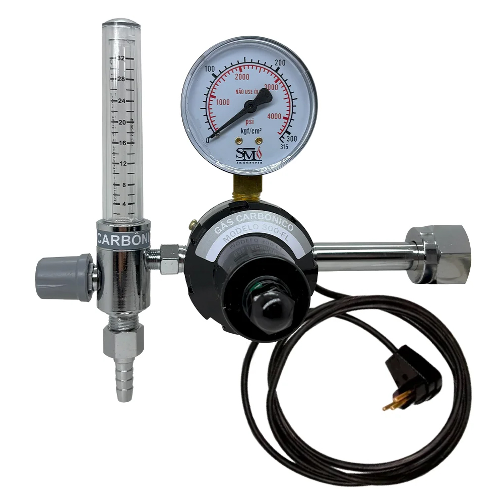 Regulador de Pressão 300-FL CO2 c/ Aquece...